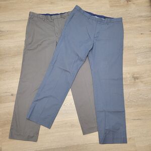2 Pairs Men's Banana Republic Non-Iron Slim Fit Pants 34" x 32" Read Description